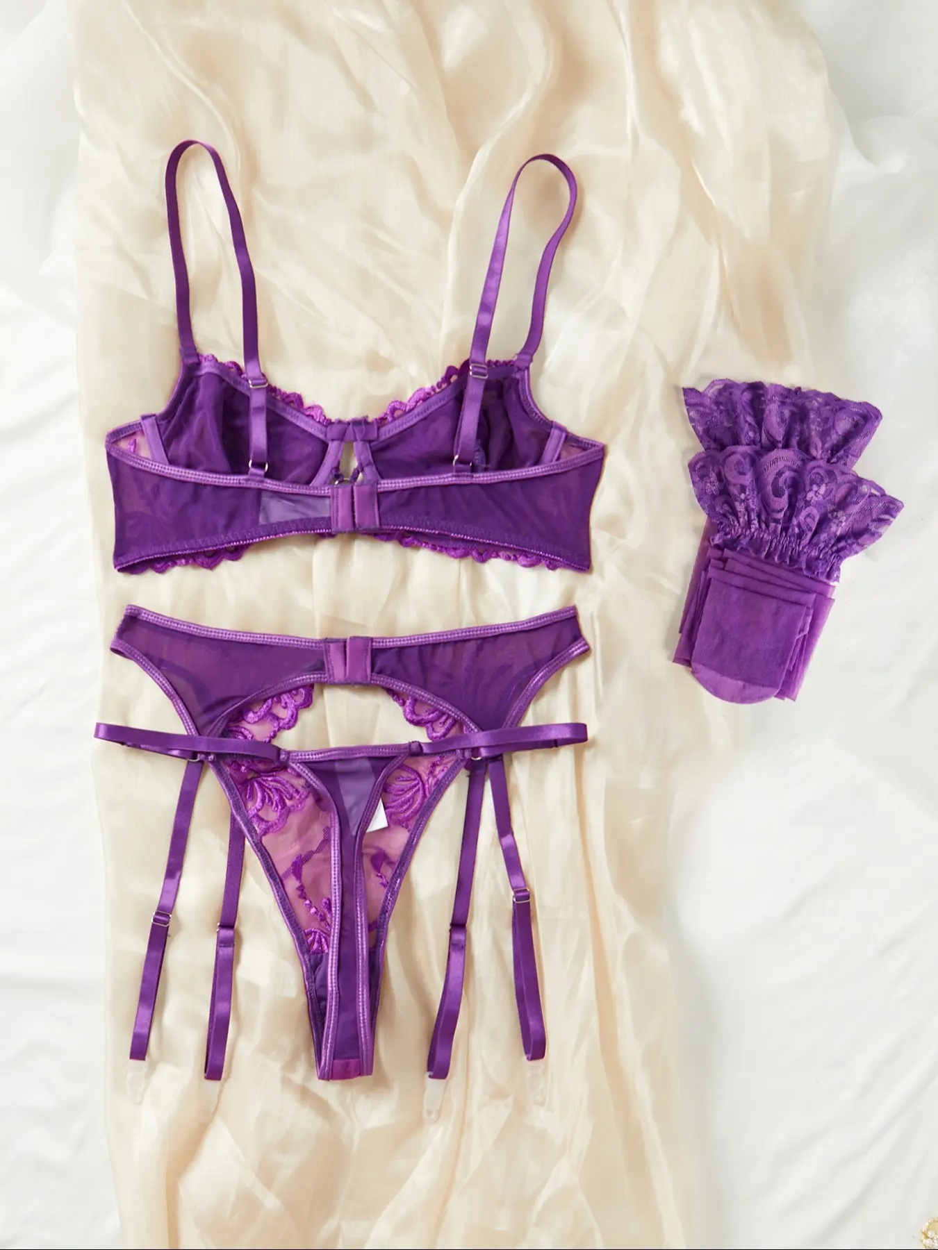 Women's Sexy Lingerie Set, Comfortable Fitted Bra & Underwear & Intimate  Clothing, Perfect for Parties & Daily Wear, Includes Stockings - TikTok Shop