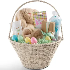 Best Choice Products Easter Basket, Woven Easter Basket for Kids w/ Collapsible Handle, Tapered Shape