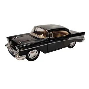 KINSMART 1957 Chevrolet Bel Air 1:40 Scale Model Car Black Die Cast Metal Pull Back Action Officially Licensed