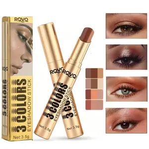 3-in-1 Triple Color Eyeshadow Stick, Waterproof & Long-Lasting, Smudge-Free Eye Makeup for Party, Date & Travel