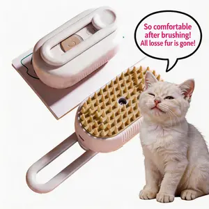 Pet Steam Brush,Cat Dog Hair Remover, Adjustable Pet Hair Remover,Pet Steamy Mist,Steam Pet Brush for Pet Hair 3-IN-1 Steamy Cat Brush Grooming Comb for Dogs Steam Brush for Cats Remove Flying Fur Steam Advanced Pet Hair Removal Comb pet pal brush