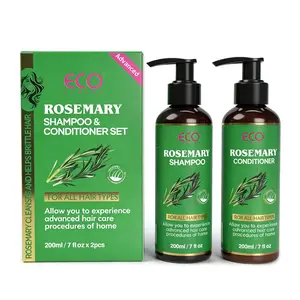 Eco Finest Organic Rosemary & Peppermint Shampoo & Conditioner Set for Women & Men Natural Thickening & Strengthening with Hydrolyzed Keratin for Thinning Hair & Hair Loss 7 fl.ozx2pcs Hair Growth Shampoo