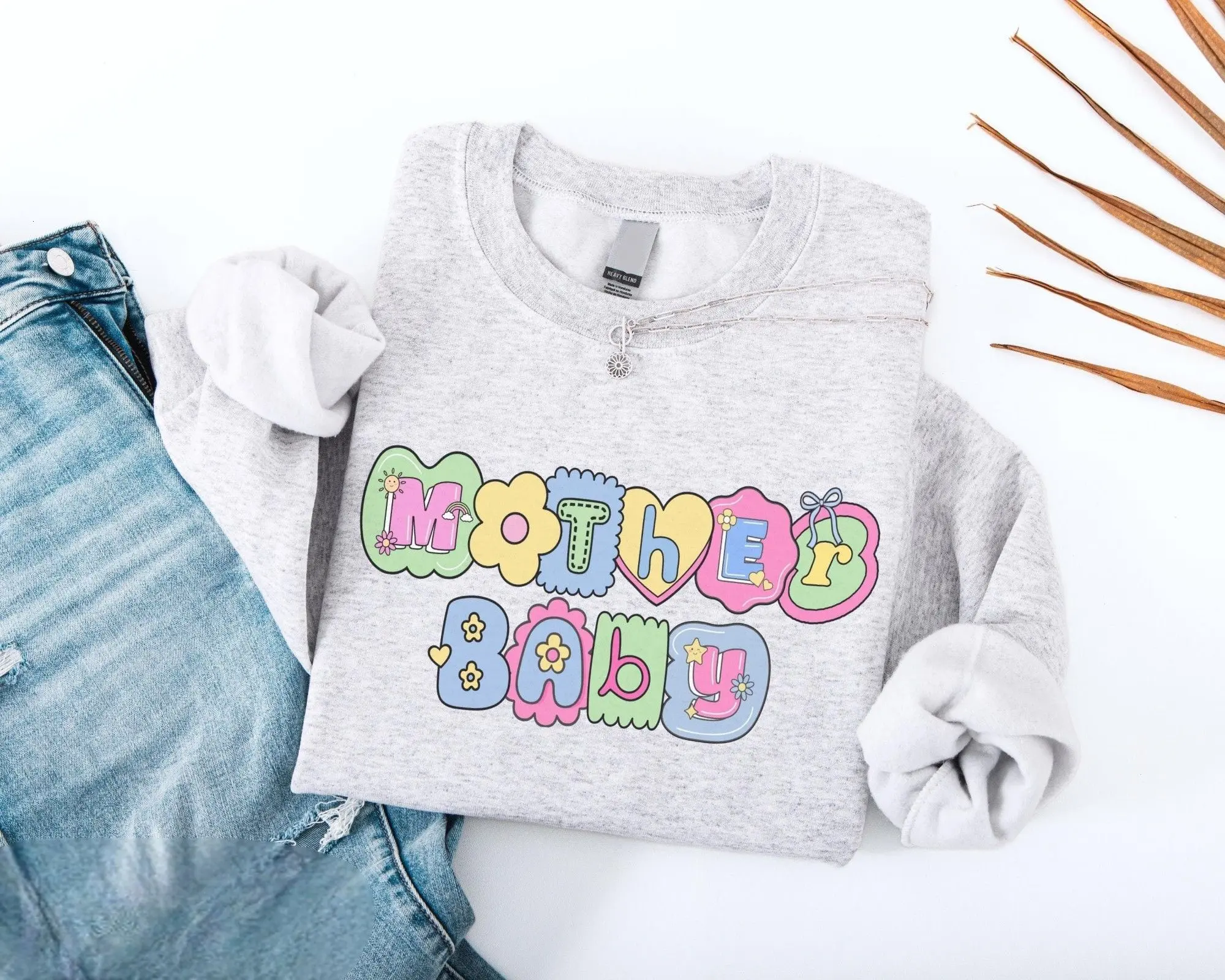 Mother Baby T-Shirt /Sweatshirt/Hoodie - MBU Nurse Colorful Work Sweater, Mother Baby Unit Nurse Gifts, Postpartum Nurse Gift, MB Unit Rn Tech Crewneck