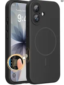Upgraded Magnetic Silicone Case for iPhone 17 16 Pro Max, Shockproof Protection Cover with Integrated Camera Control Button Shield, Compatible with MagSafe