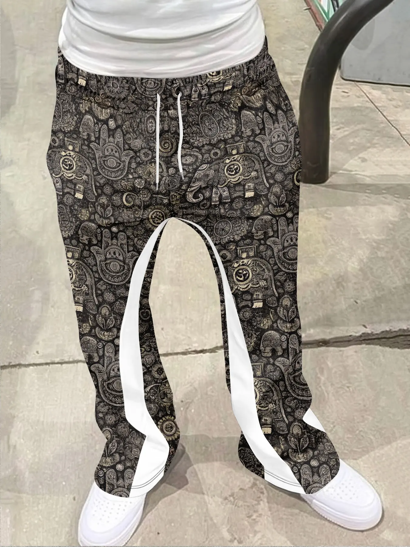American Indian Street Fashion Casual Pants, Vintage Flare Joggers, Unisex Trendy Clothing, Perfect Gift, Geometric Pattern, All Seasons