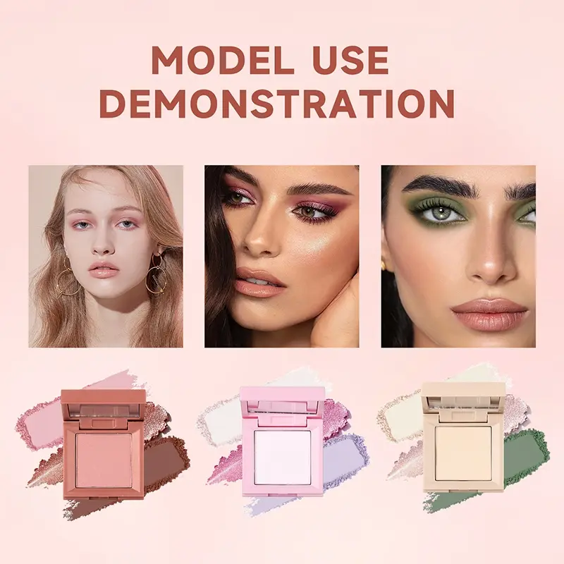 3-In-1 Mini Eyeshadow Palette, Matte Shimmer Glitter, Natural Beginner Friendly, Portable Commute Makeup, Multi-Use Three Colors