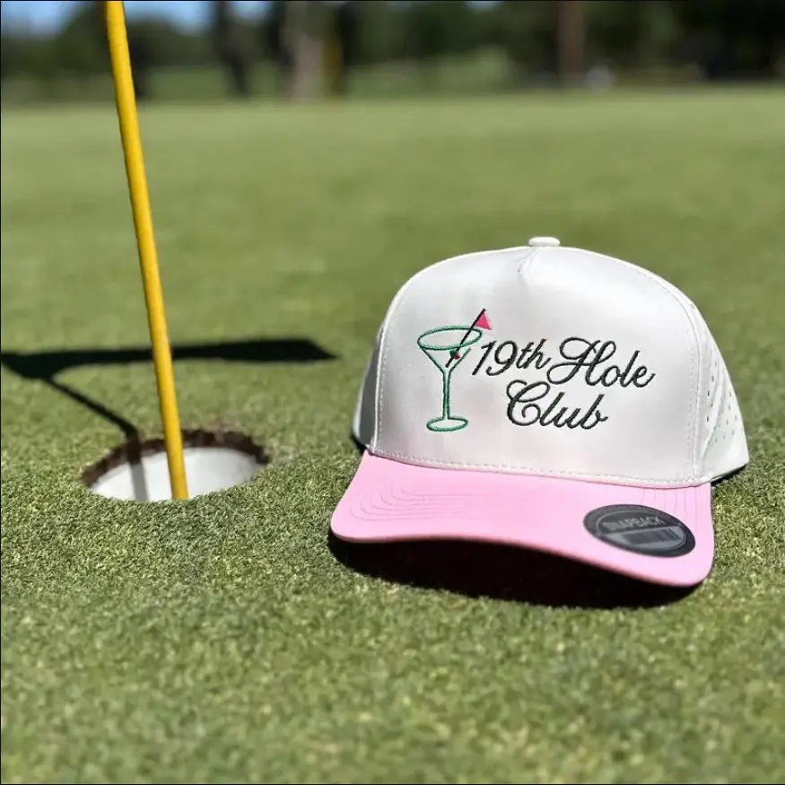 Embroidered Martini Golf Hat Funny Base Ball Two Tone Cap Custom Thread Color Gif For Golf Lover