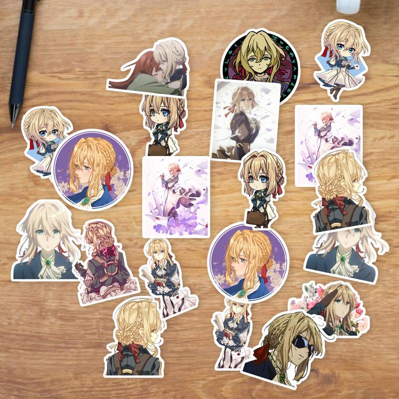 Stickers Pack 20 Pcs Violet Bottle Evergarden Luggage Bumper Colorful Skateboard Car Laptop Waterproof Aesthetic Water Vinyl Guitar Bike