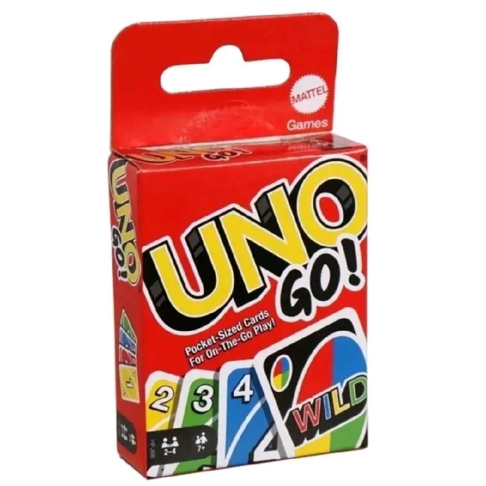 UNO Go Mini Card Game, Pocket-Sized Travel Cards for Family Time