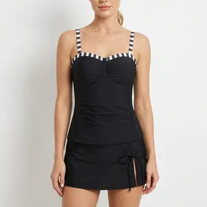 Women's Underwire Tankini Swimsuits with Skirt Two Piece Bathing Suits, Tummy Control Modest Ruched Swimwear to Hide Insecurities & Slap Hard at the Beach