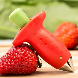 Strawberry Huller and Stem Remover - Easy Kitchen Gadget for Perfect Strawberries