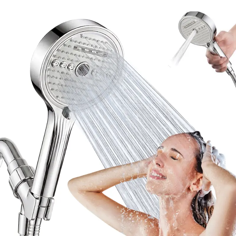 POLARIS Filtered Shower Head with Handheld, High Pressure 6 Spray Mode Showerhead with Filters, Detachable Shower Head,Water Softener Filters Beads for Hard Water -Remove Chlorine, Home essentials