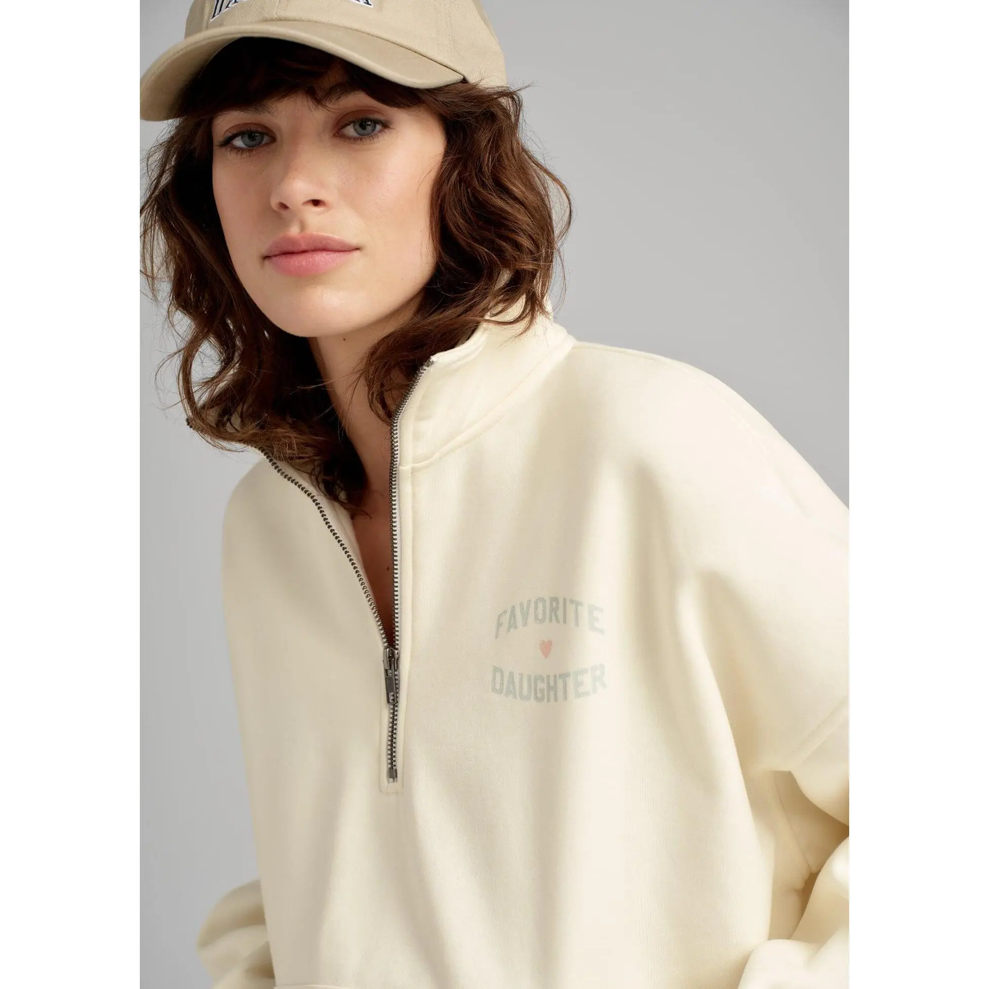 THE FAVORITE DAUGHTER HALF ZIP SWEATSHIRT