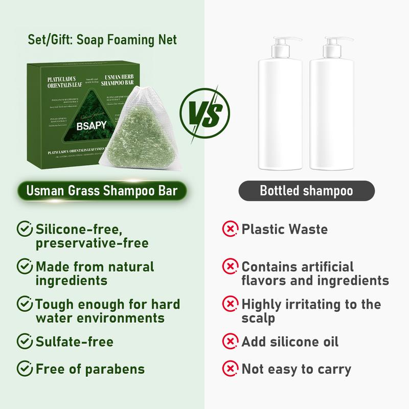 【Buy 1-get 1 free】BSAPY Anti Hair Loss Shampoo Bar 120g - DHT Blocker with Polygonum Ginseng & Tea Tree for Thinning Hair Sulfate-Free Herbal Hair Growth Conditioner