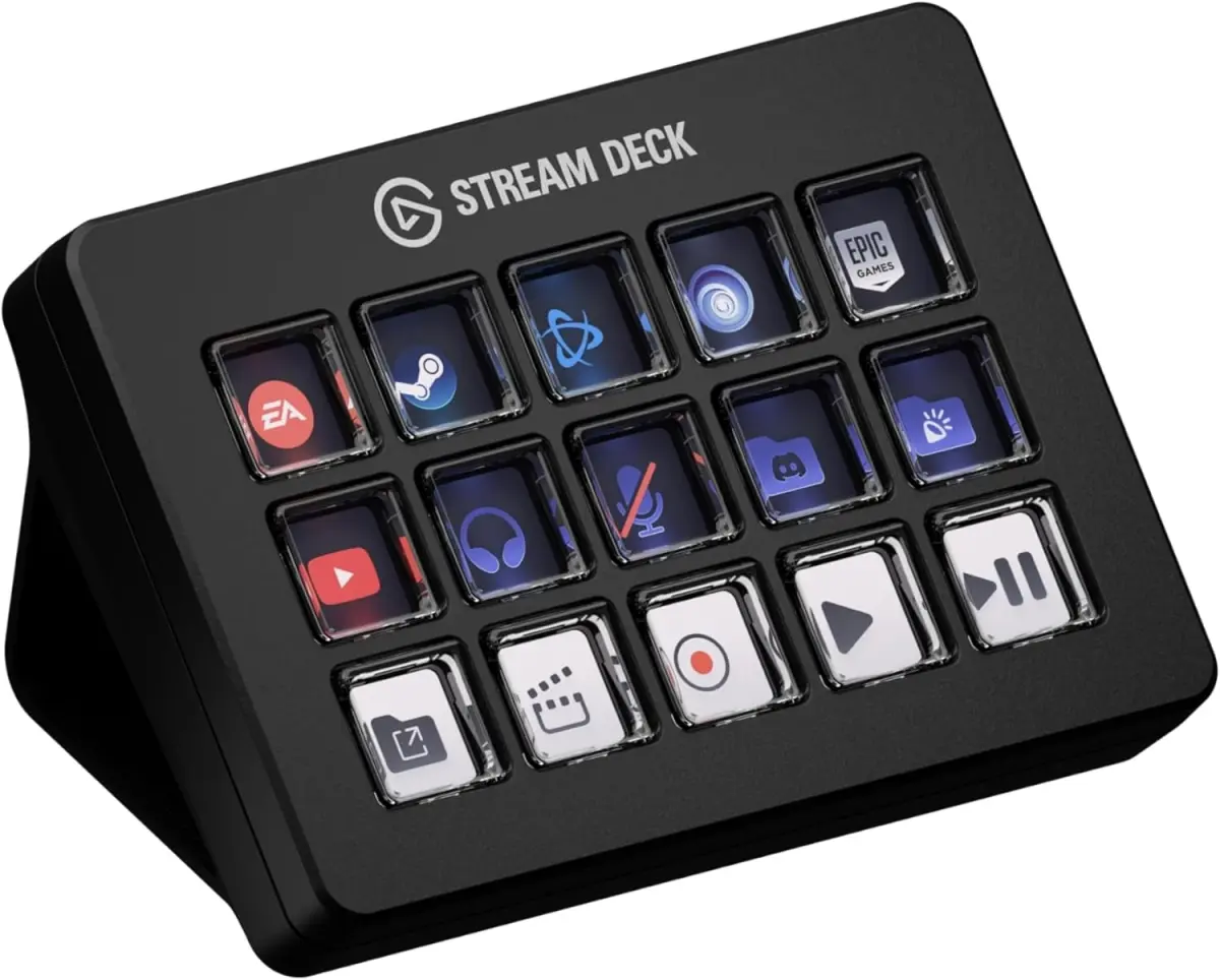 Corsair 10GBL9901 Elgato Stream Deck Scissor Keys - Workflow Controller with Macro Keys for OBS, Twitch - Black