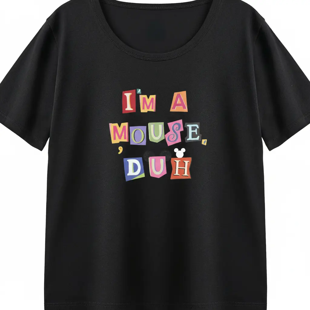 Meme Shirt Funny Sarcastic Graphic Tee Women I'm A Mouse Duh Cartoon Pop Culture Trendy Top Vacation Gift For Her Streetwear Streetwear