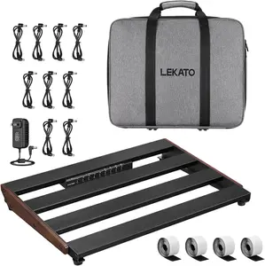 LEKATO Guitar Pedal Board Built-in Power Supply 9 Independent DC Outlets