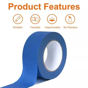 6 Rolls Blue Painters Tape,60 Yards,Masking Tape,Adhesive Paint Tape,UV Resistant Painter’s Grade Masking Tape with Residue Free Rubber Adhesive,No Residue,Easy Removal,Indoor&Outdoor Use,Painter's Paper Tape for Wall Painting, blue maskingtape