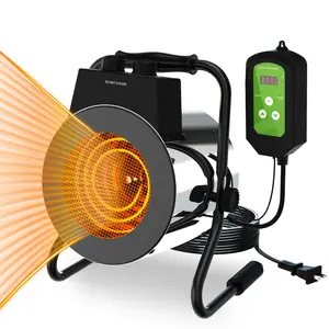 tectake Greenhouse Heater with Digital Thermostat, 1500W Outdoor Heaters for Patio, Overheat Protection & 3S Fast Heating, Electric Space Heater for Patio, Garage, Greenhouse, Grow Tent, Flower House