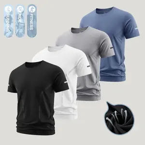Reflective Quick‑Dry Running T‑Shirt For Men，Breathable Hollow‑Mesh Running Workout Top, Night‑Safe Reflective Stripe Quick‑Dry Athletic Short Sleeve T‑Shirt 、 & （）