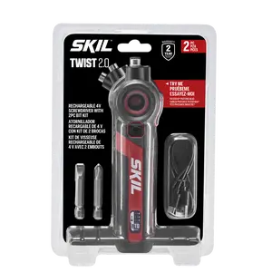 Twist 2.0 rechargeable 4vscrewdriver with Pivoting Head, Torque Setting, USB-C Charging Cable & 2PC Bit Set