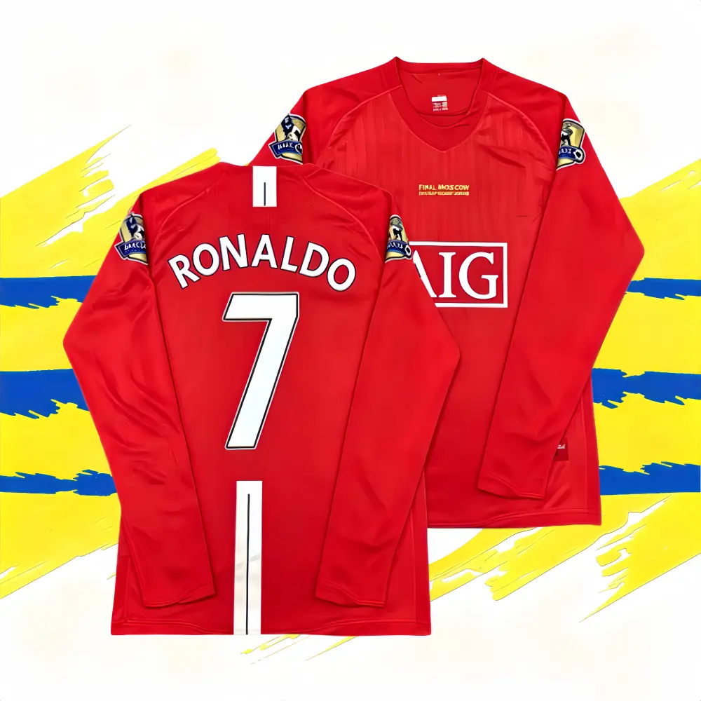 07-08 Manchester Home Red Fan Edition Ronaldo #7 Long-Sleeve Soccer Jersey 07-08 Manchester Home Red Fan Edition Ronaldo #7 Long-Sleeve Soccer Jersey
