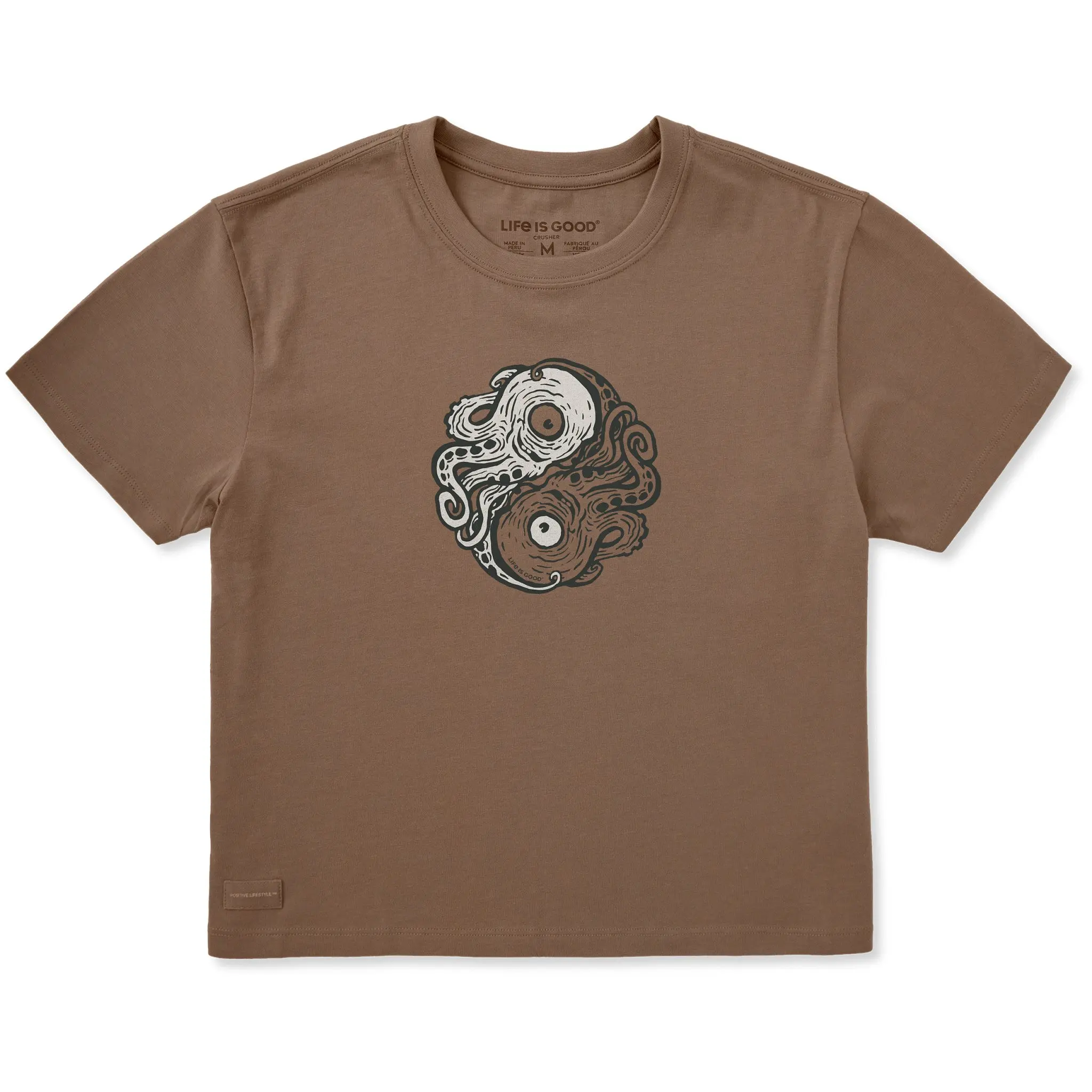 Women's Yin Yang Octopi Short Sleeve Crusher Boxy Tee