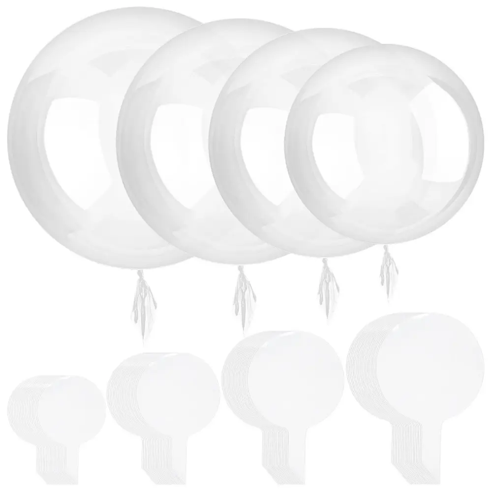 40 pcs Clear Bobo Balloon Bubble Balloons 4 size Transparent Bubble Balloon for Indoor Outdoor Weddings Party Festival Decorations