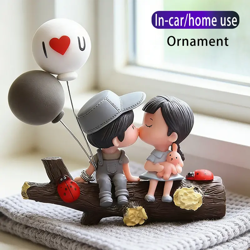Universal Car Decorative Couple Kissing Statue, Cute Cartoon Couple Gift for Women Girls, Tree Branch, Car，valentine's gift for bf，galentine's gifts for girls，valentine's classroom gifts，valentine's gift for husband