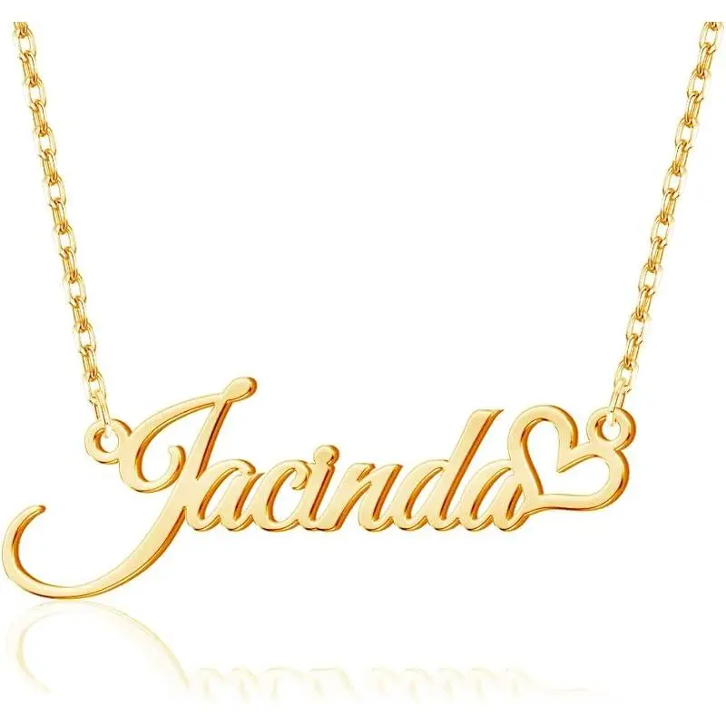 Heart Name Necklace 3-Gold