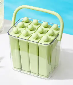 AIR U Silicone Ice Pop Molds and Ice Cube Trays, with Food-Grade BPA-Free Lids, Easy Release for Homemade Popsicles Ice Cream Juice Drinks, Summer Home Kitchen Party DIY, Flexible Pop-Out
