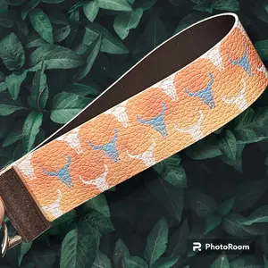 Orange Bull Skull Key Fob