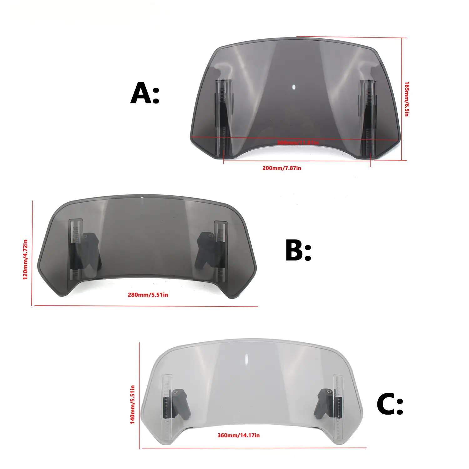 Motorcycle Windshield Accessory - Raised & Adjustable Design, Compatible with Kawasaki, Honda, BMW, Yamaha, Suzuki