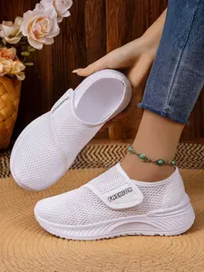 Women's All-Season Mesh Walking Shoes, Velcro Lazy Design, Lightweight Sole, Ideal for Daily Wear and Full-Day Comfort, Summer Mesh Shoes