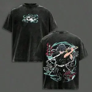 "Mist Hashira" Tokito Muichiro Infinity Castle Anime Graphic Tee,Oversized Acid Washed Lightweight Cotton T-Shirt,Unisex Streetwear Casual Tops,Summer Anime Merch & Gift For Fans