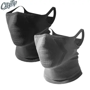 2Pcs Breathable Windproof Half Face Neck Gaiter with Ear Loops | CyclingTok OutdoorTok SunSafeTok Dust UV Protection Face Cover | Unisex for Running Hiking Cycling Motorcycle Travel Outdoor Sports
