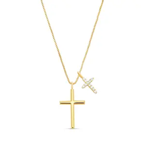 Double Cross Necklace Fashion Classic Christian Jewelry