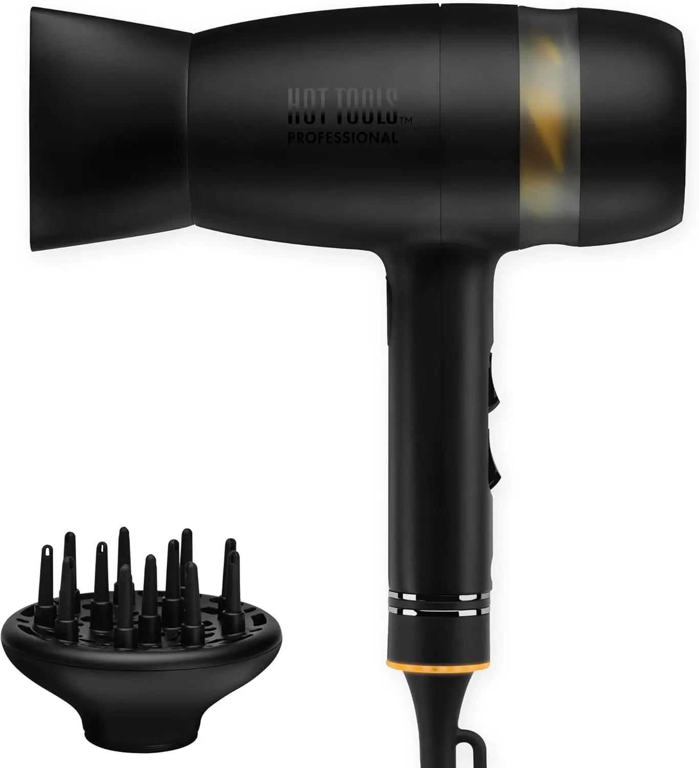 HOT TOOLS Pro Artist Black Gold Quietair Power Dryer, 1875W for Blowout Hair, Straightening Curly Hair & Professional Curl Routines, Hair Styling Tool