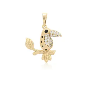 Golden Bird of Paradise Pendant - 14K Gold Plated