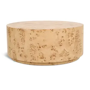 Meridian Furniture Inc. Deco Burl Art Deco Round Drum Coffee Table - 36 W