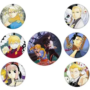 Daemons of the Shadow Realm Anime Button Badges Yuru Asa Daira Jin Kagemori Brooches Pins Backpack Decor Fans Collection Gifts
