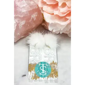 BRIDE Earrings - TAYLOR SHAYE: Clear Glitter/White