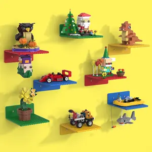 Dual-Sided Floating Shelves - 8PCS Colorful Display Set, Supports Up to 5.5 lbs - Permanent Screw Mount (Hardware Included)