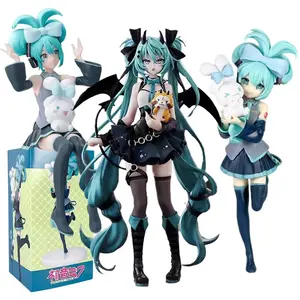 Anime Hatsune Miku Cos Raccoon Demon Cat Ears Cinnamoroll Kawaii Miku Girl Anime Figure PVC Collection Model Doll Toy