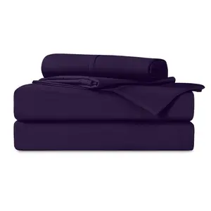 Dreamguard 3pc Twin 1200 Thread Count Hypoallergenic Moisture-Wicking Sheet Set Purple