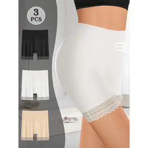 QUASTI Women's 3PCS High-Waisted Lace Briefs - Lady's Basic Elegant Hip-Lifting Underwear, Skin-Friendly Seamless Breathable Soft Fabric Panties, Safe Everyday Essential S-XXL summerwins