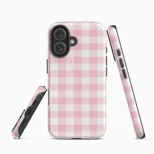 Pink checkered phone case Cover for iphone 17 pro max 16 Plus 15 14 13 12 11 Plus Fashion Trendy Anti-Stain Durable Lightweight Protection Shockproof Matte Texture Elegant Luxury Gift High-Quality New Product, New Year's Best Choice