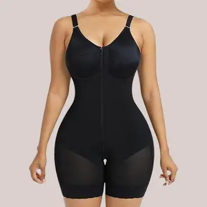 Girdle Shapewear Premium Waist Control Butt Lifter Shaper Pants with Zipper Crotch Part Detachable Shoulder Straps trainer full body