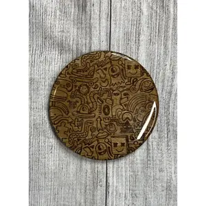 Doodle Epoxy Resin Wood Coasters