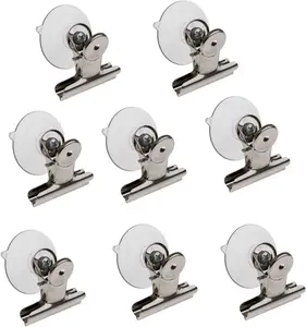 Suction-Cup Clip, Plastic Round Suction Cup Clip Advertising Pop Display Holder Stand Clamp set of 8